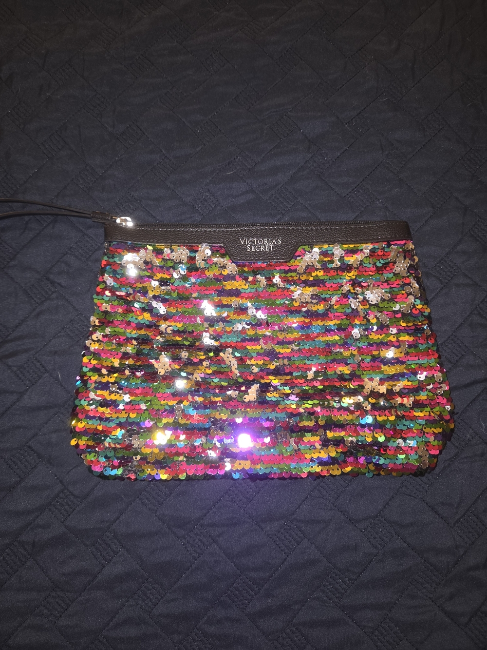 Victoria's Secret Multicolor Sequin Wristlet Clutch
